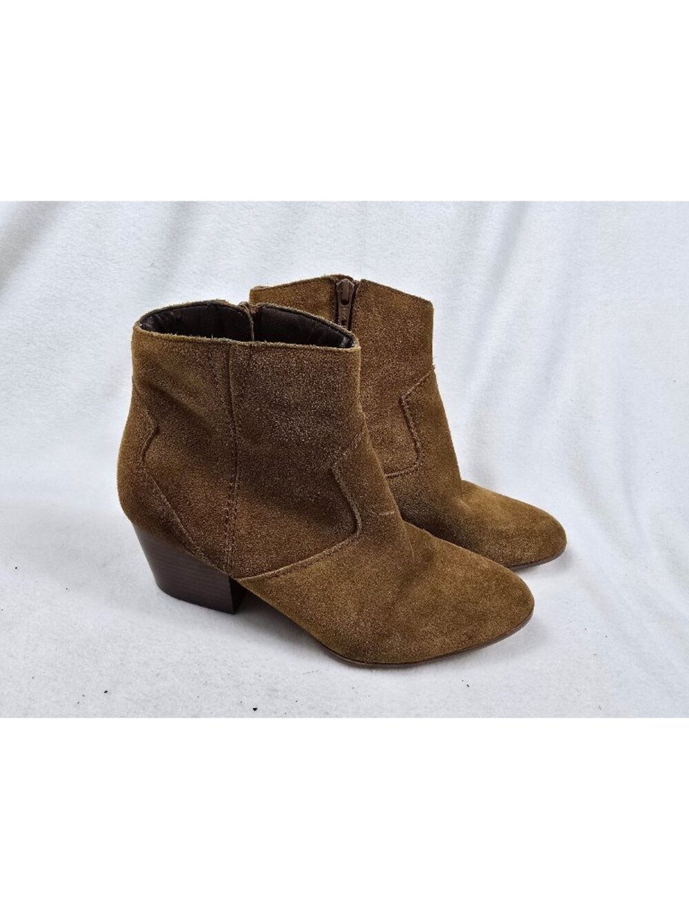 Aldo Womens 8.5 Brown Suede Ankle Booties Side Zipper